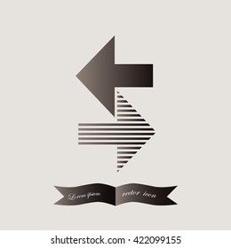 Arrows, icon . The left and right. Vector illustration