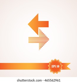 Arrows, icon . The left and right. Vector illustration