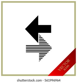 Arrows, icon . The left and right. Vector illustration