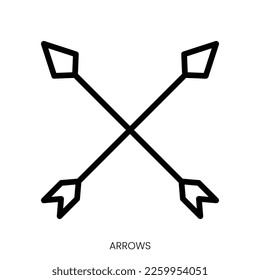 arrows icon. Line Art Style Design Isolated On White Background