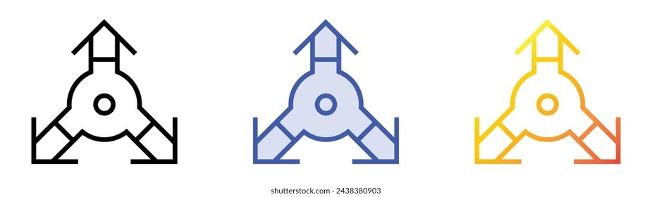 arrows icon. Linear, Blue Fill and Gradient Style Design Isolated On White Background