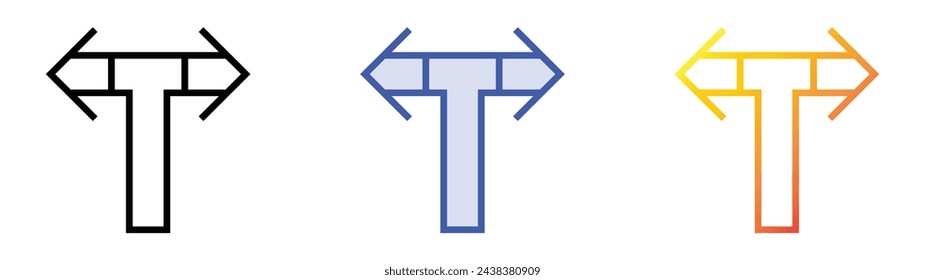 arrows icon. Linear, Blue Fill and Gradient Style Design Isolated On White Background