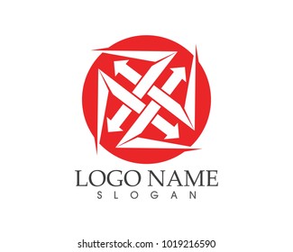 Arrows icon logo design template
