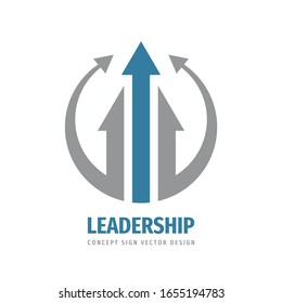 Arrows icon logo template design element. Leadership concept sign. Business trend creative sign. Communication symbol. Progress strategy development. Vector illustration. 