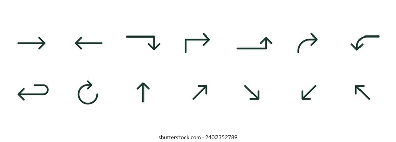 Arrows icon minimalis. Set collection. Simple design. Vector illustration