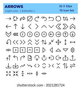 Arrows icon pack consist of 75 icons.