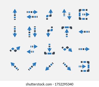 Arrows Icon Set - 1 (Blue Series) . Arrow, Sign, Symbol , Vector Illustration Web Icons