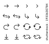 Arrows icon set. Black arrows