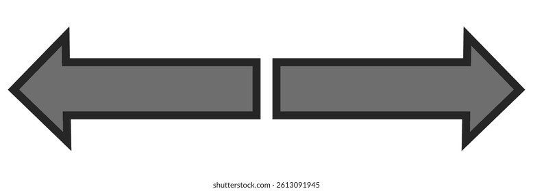 Arrows icon set. Black left right arrow.