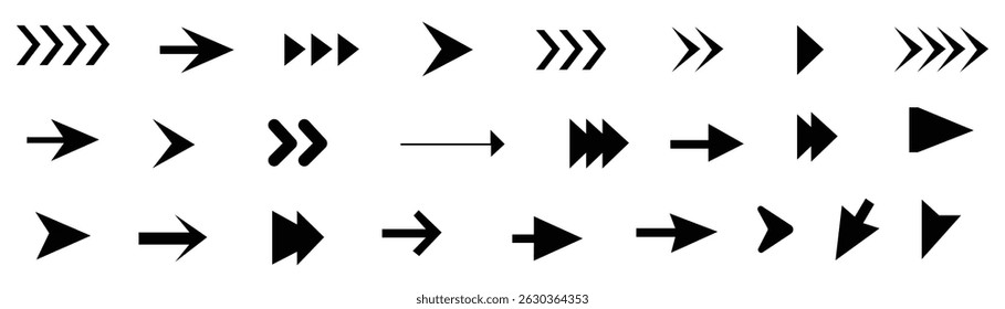 Arrows icon set. collection of Arrow icon. Arrow flat style vector isolated on white background. set of black vector arrows icons arrows