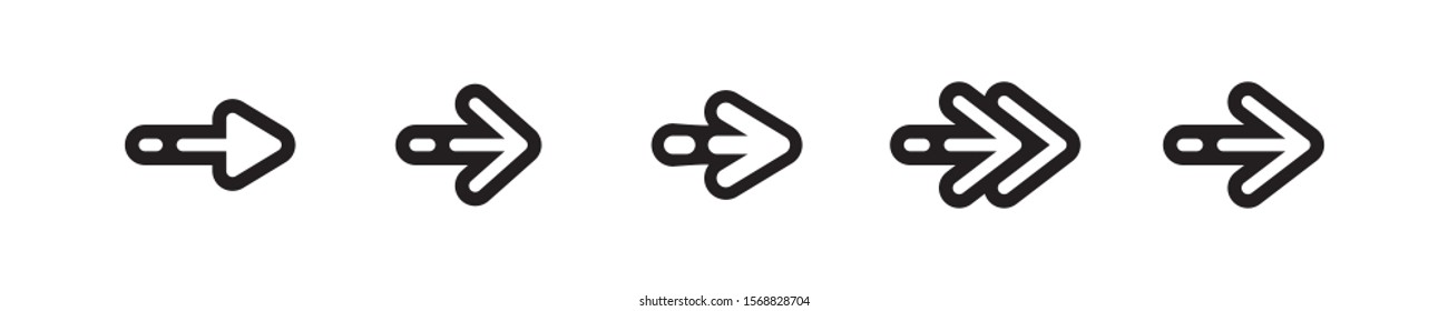 Arrows icon set. Different black Arrow  icons, vector set. Abstract elements for business infographic. Up and down trend