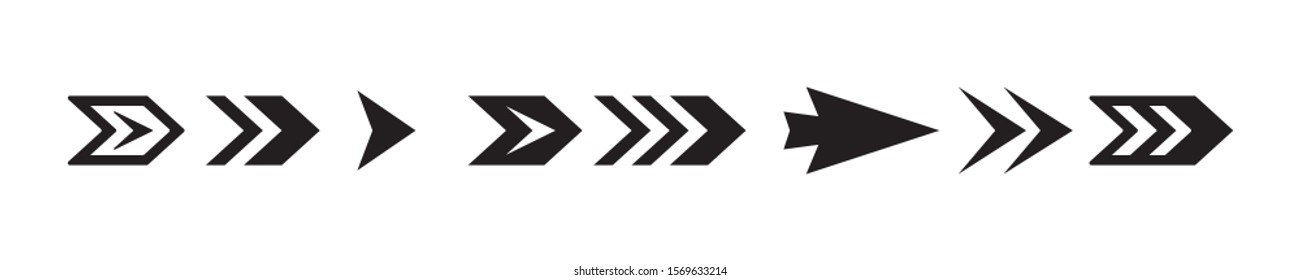 Arrows icon set. Different black Arrow  icons, vector set. Abstract elements for business infographic. Up and down trend