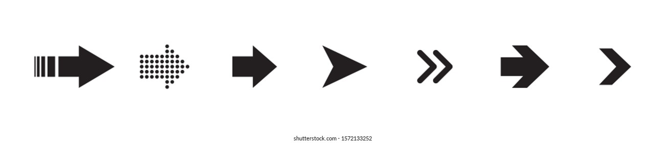 Arrows icon set. Different black Arrow  icons, vector set. Abstract elements for business infographic. Up and down trend