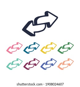 Arrows icon set. Element of revers for mobile concept and web apps illustration. flat icon for website app. Vector 