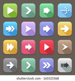 arrows icon set flat shaded colors