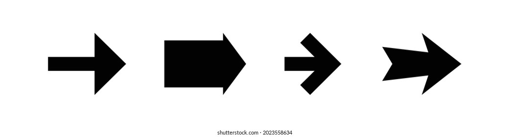 Arrows icon set isolated on white background. Vector illustration