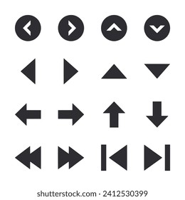 Arrows icon set isolated on white