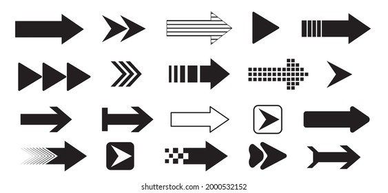 arrows icon set vector design on white background.