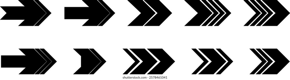 Arrows icon set. Vector. EPS 10. Arrows in flat style