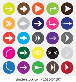 Arrows icon set. Vector flat icons for website.
