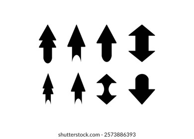 Arrows icon set vector illustration. Arrow symbols Design. Arrows simple sign . Arrows vector collection. Isolated symbol silhouette vector set. Black directional icons, various arrows abstract.