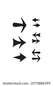 Arrows icon set vector illustration. Arrow symbols Design. Arrows simple sign . Arrows vector collection. Isolated symbol silhouette vector set. Black directional icons, various arrows abstract.