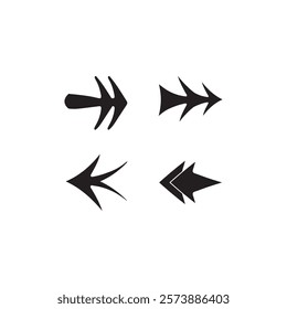 Arrows icon set vector illustration. Arrow symbols Design. Arrows simple sign . Arrows vector collection. Isolated symbol silhouette vector set. Black directional icons, various arrows abstract.