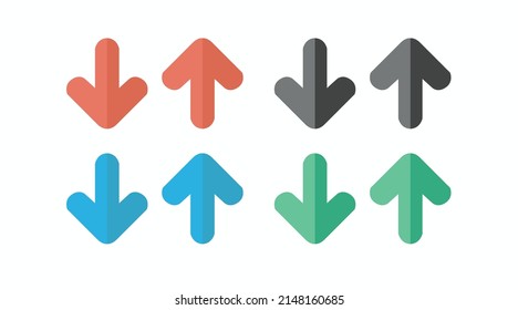 Arrows Icon Set. Vector isolated flat editable illustrations