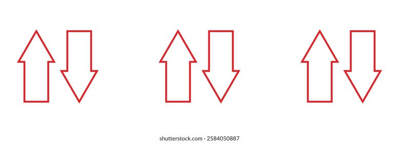 Arrows icon set. Vector set of trendy long arrows left and Right and right in flat style. Replaceable vector design. Vector Illustration .