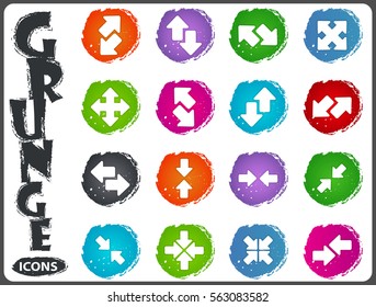 Arrows icon set for web sites and user interface in grunge style