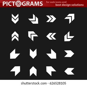 Arrows icon set for web sites and user interface