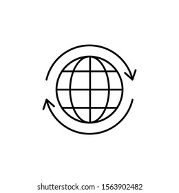 Arrows icon. Simple line, outline vector of globe icons for ui and ux, website or mobile application
