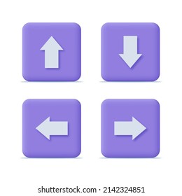 Arrows icon symbol collection. 3D design concept. Vector illustration