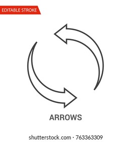 Arrows Icon. Thin Line Vector Illustration. Adjust stroke weight - Expand to any Size - Easy Change Colour - Editable Stroke - Pixel Perfect