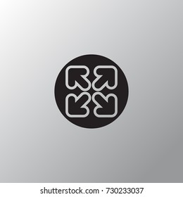 Arrows icon in trendy isolated on grey background.Vector illustration.