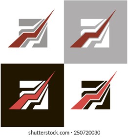 arrows (icon) vector 16. The stylized image of arrows. Logo element. Red. Black. Gray.