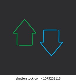 Arrows icon, vector illustration design. Neon logo collection.
