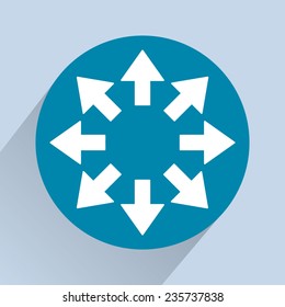 Arrows icon, vector illustration. Flat design style
