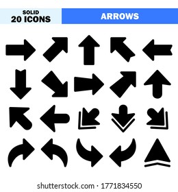 Arrows icon vector illustration in solid style for any projects, use for website mobile app presentation