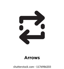 Arrows icon vector isolated on white background, logo concept of Arrows sign on transparent background, filled black symbol