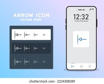 Arrows icon vector on white background.