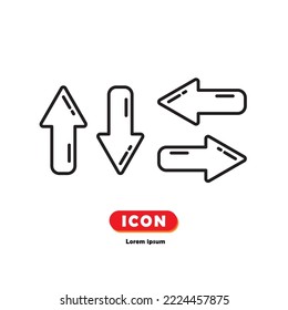 Arrows icon vector on white background.
