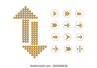 Arrows icon vector pack of 13