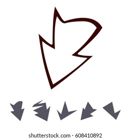 Arrows icon volume style. Vector design elements EPS8