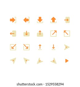 Arrows icons in for any purposes. Perfect for website mobile app presentation and any other projects.