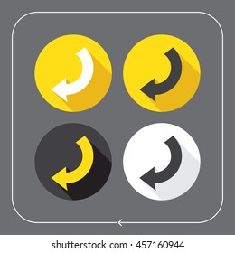 Arrows icons. Arrow turning back to the left