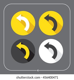 Arrows icons. Arrow turning to the left forward