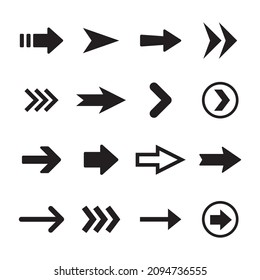Iconos de flechas, conjunto grande. Colección vectorial de flechas.