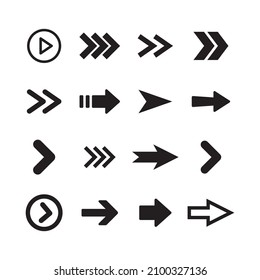 Iconos de flechas, conjunto grande. Colección vectorial de flechas.