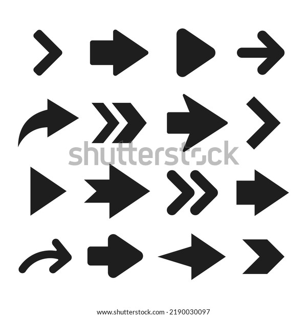 Arrows Icons Black Vector Arrows Set Stock Vector (Royalty Free ...